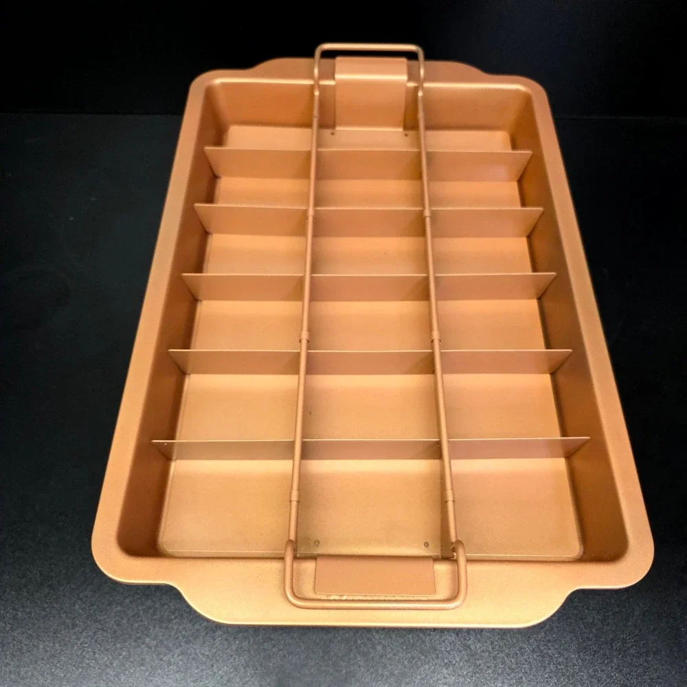 Red Copper Brownie Bonanza Pan Set Red 9x13 3-Piece Non-Stick Ceramic Bakeware